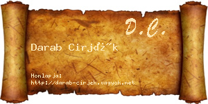 Darab Cirjék névjegykártya